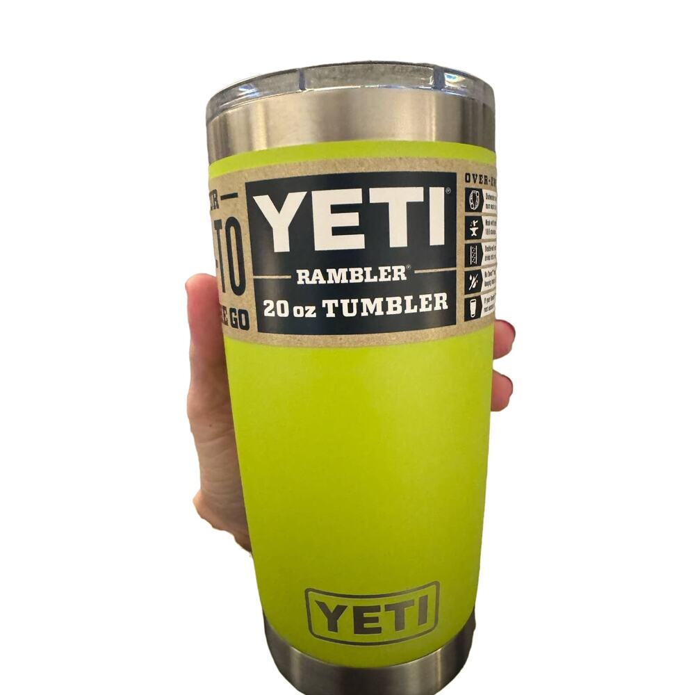 Yeti 20 oz Rambler in CHARTRUSE NEON YELLOW RARE NWT
